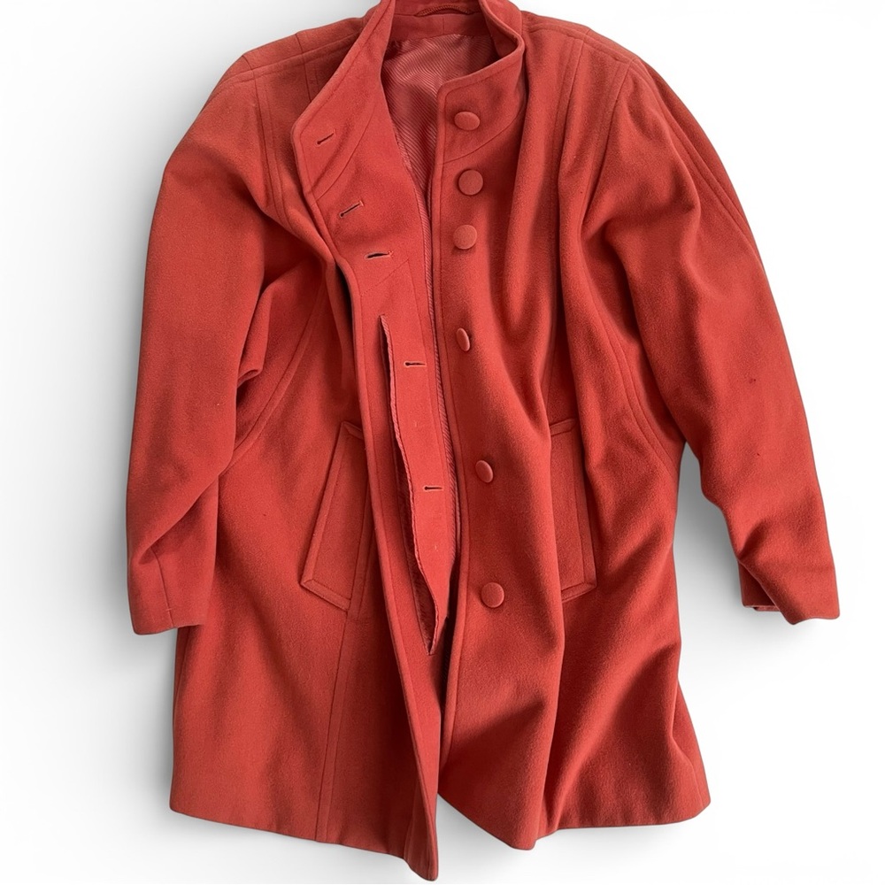 Maldone Chic Women's Wool Vintage Blend Coral Coat - 12 - Picture 3 of 11
